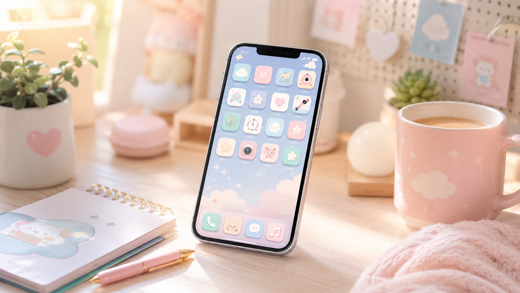 iPhoneのホーム画面にアイコンを置くイメージ